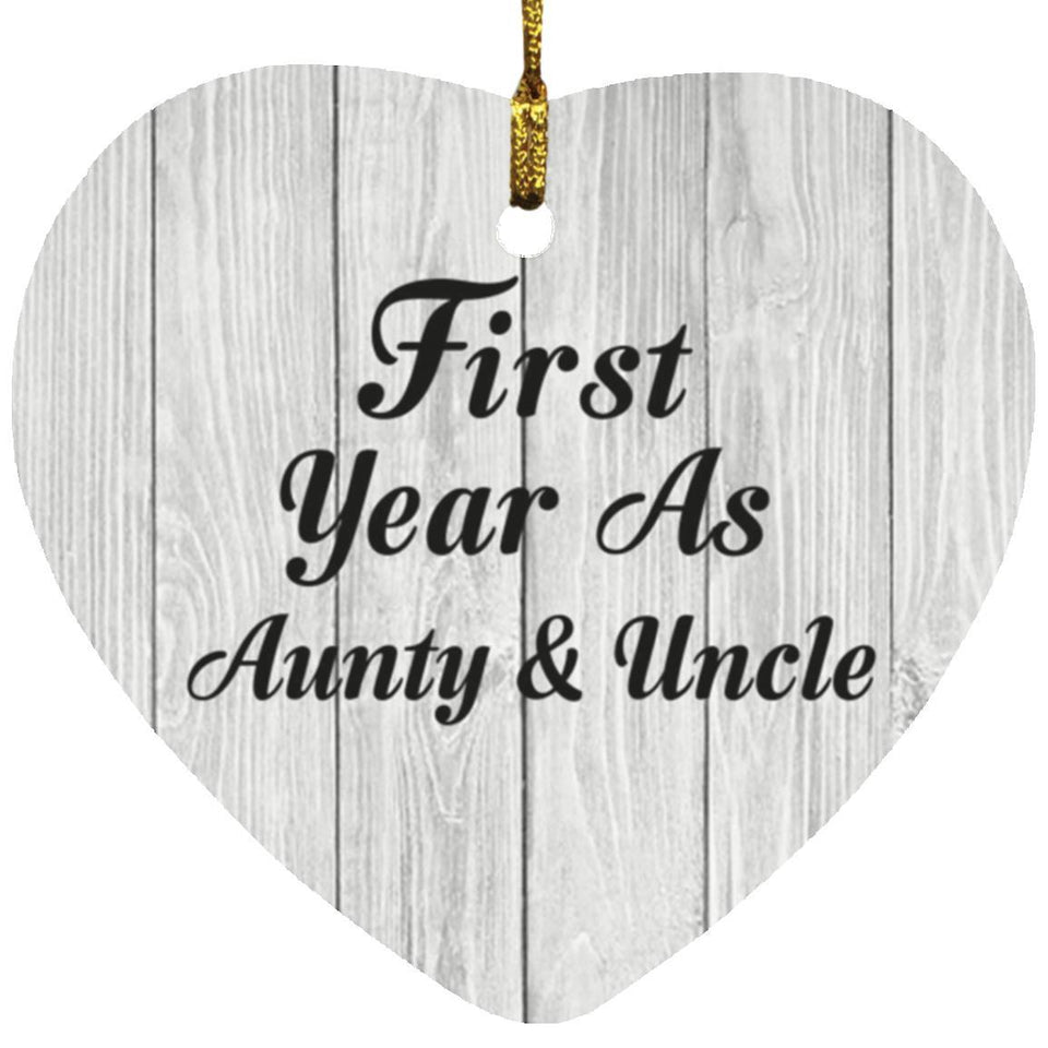 First Year As Aunty & Uncle - Heart Ornament F