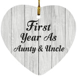 First Year As Aunty & Uncle - Heart Ornament F
