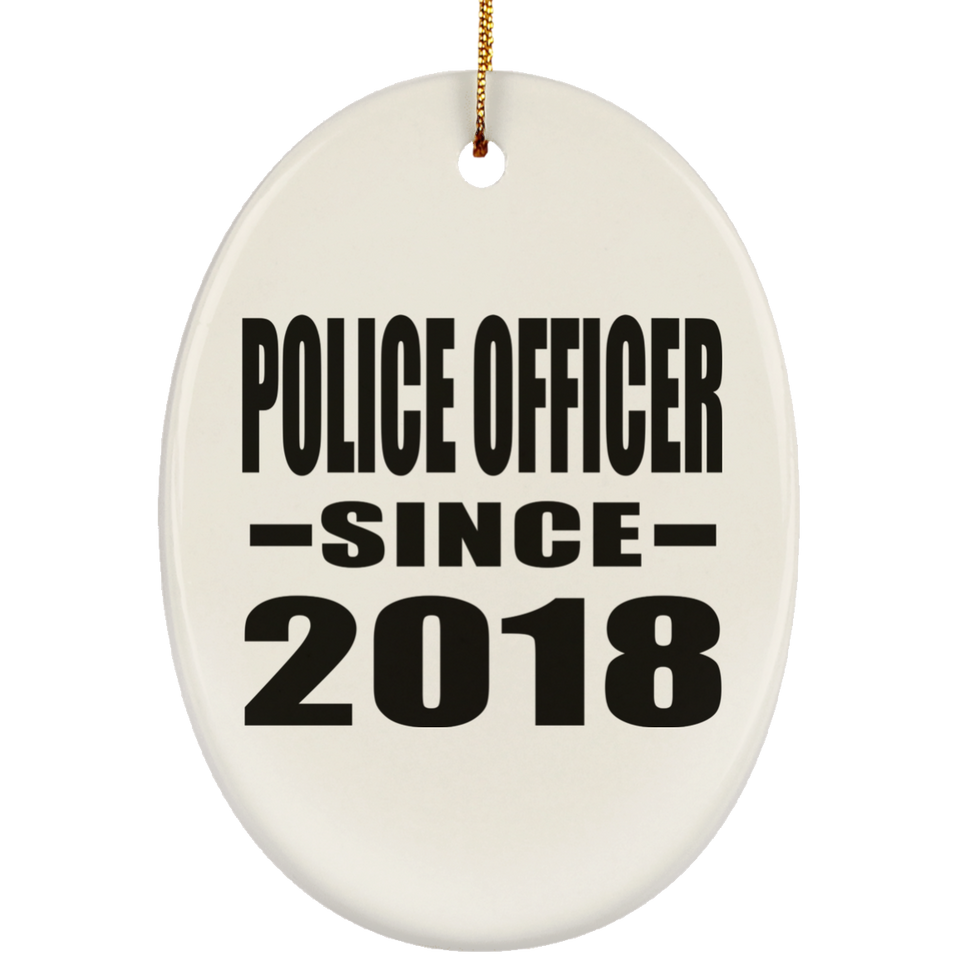Police Officer Since 2018 - Oval Ornament
