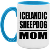 Icelandic Sheepdog Mom - 15oz Accent Mug Blue