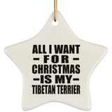 All I Want For Christmas Is My Tibetan Terrier - Star Ornament