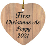 First Christmas As Poppy 2021 - Heart Ornament C