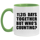 31st Anniversary 11,315 Days Together But Who's Counting - 11oz Accent Mug Green