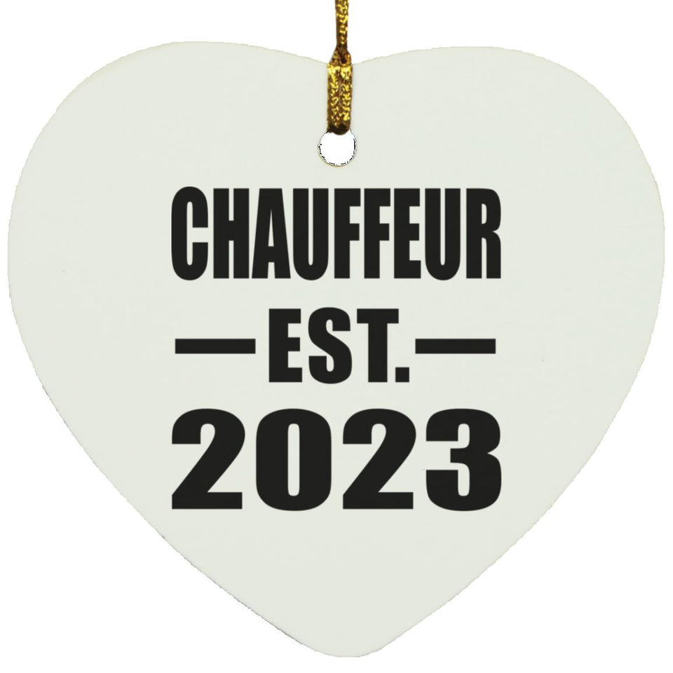 Chauffeur Established EST. 2023 - Heart Ornament