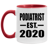 Podiatrist Established EST. 2020 - 11oz Accent Mug Red