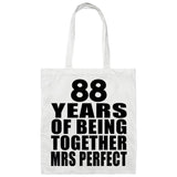 88th Anniversary 88 Years Of Being Mrs Perfect - Tote Bag White