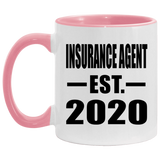 Insurance Agent Established EST. 2020 - 11oz Accent Mug Pink