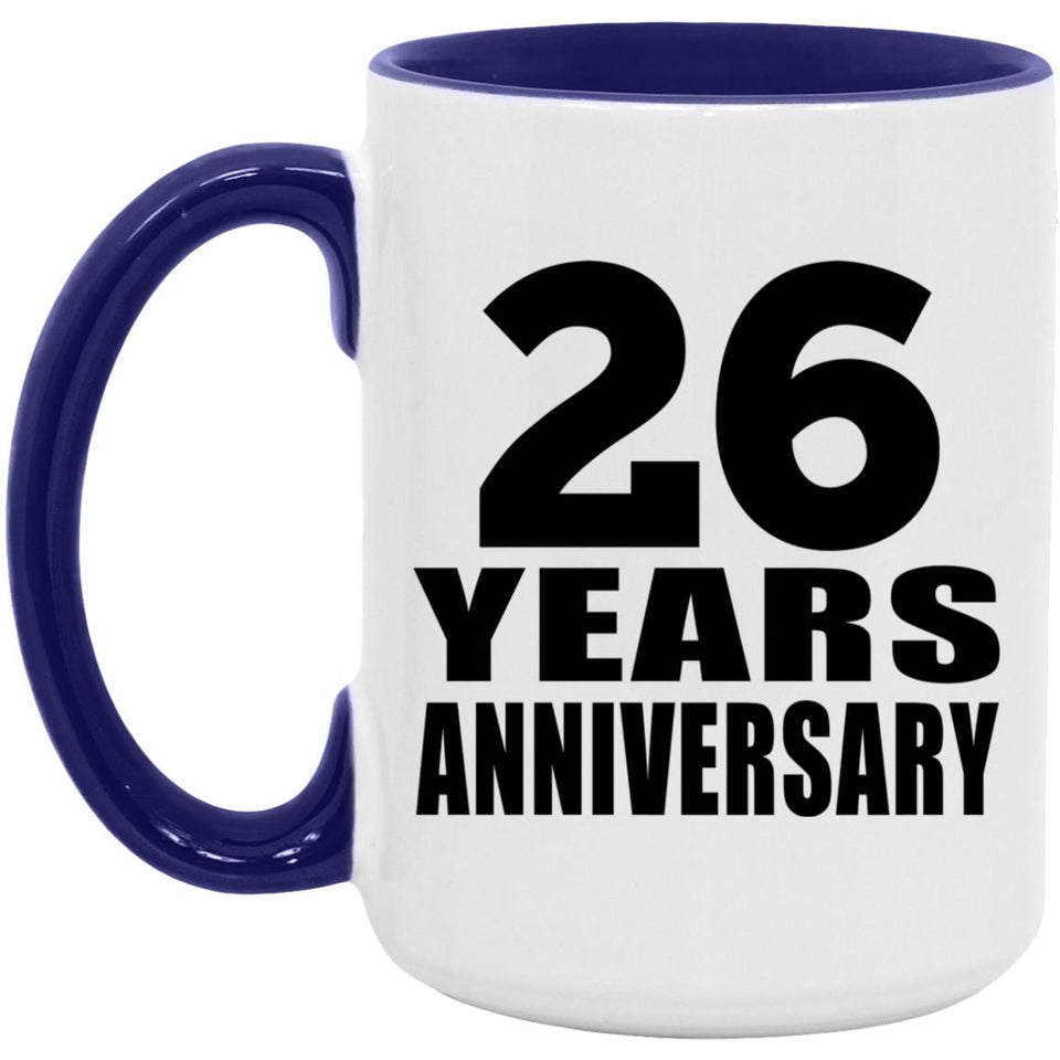 26th Anniversary 26 Years Anniversary - 15oz Accent Mug Purple