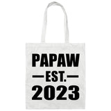 Papaw Established EST. 2023 - Tote Bag White