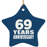 69th Anniversary 69 Years - Star Ornament