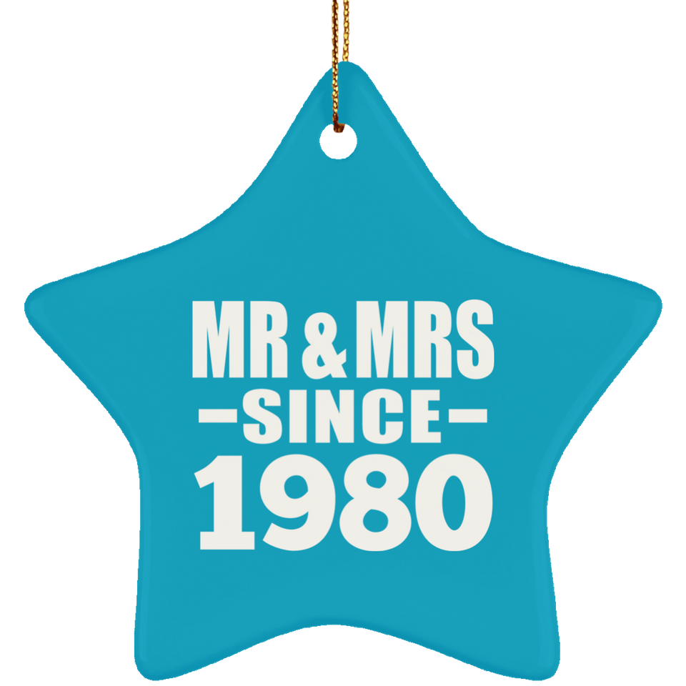 44th Anniversary Mr & Mrs Since 1980 - Star Ornament