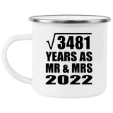 59th Anniversary Square Root of 3481 Years As Mr & Mrs 2022 - 12oz Camping Mug