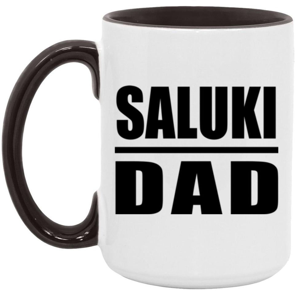 Saluki Dad - 15oz Accent Mug Black