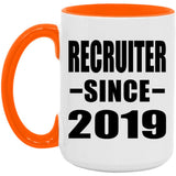 Recruiter Since 2019 - 15oz Accent Mug Orange