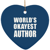 World's Okayest Author - Heart Ornament