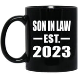 Son In Law Established EST. 2023 - 11oz Coffee Mug Black