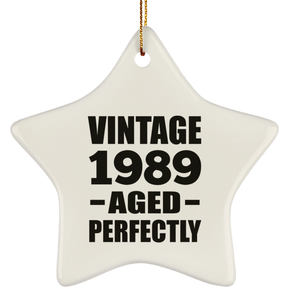 35th Birthday Vintage 1989 Aged Perfectly - Star Ornament