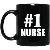 Number One #1 Nurse - 11 Oz Coffee Mug Black