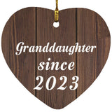 Granddaughter Since 2023 - Heart Ornament D