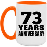 73rd Anniversary 73 Years Anniversary - 15oz Accent Mug Orange