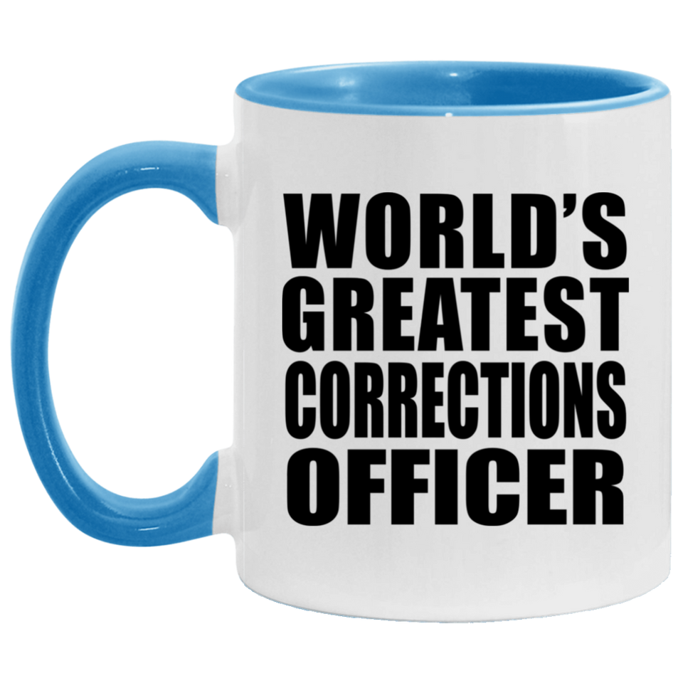 World's Greatest Corrections Officer - 11oz Accent Mug Blue