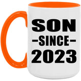 Son Since 2023 - 15oz Accent Mug Orange