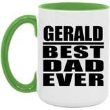 Gerald Best Dad Ever - 15oz Accent Mug Green