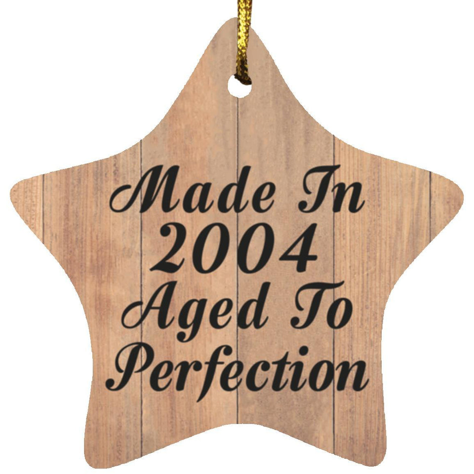 20th Birthday Made In 2004 Aged To Perfection - Star Ornament C