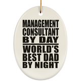 Management Consultant By Day World's Best Dad By Night - Oval Ornament