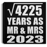 65th Anniversary Square Root of 4225 Years As Mr & Mrs 2023 - Canvas Square