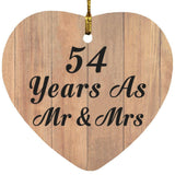 54 Years As Mr & Mrs - Heart Ornament C