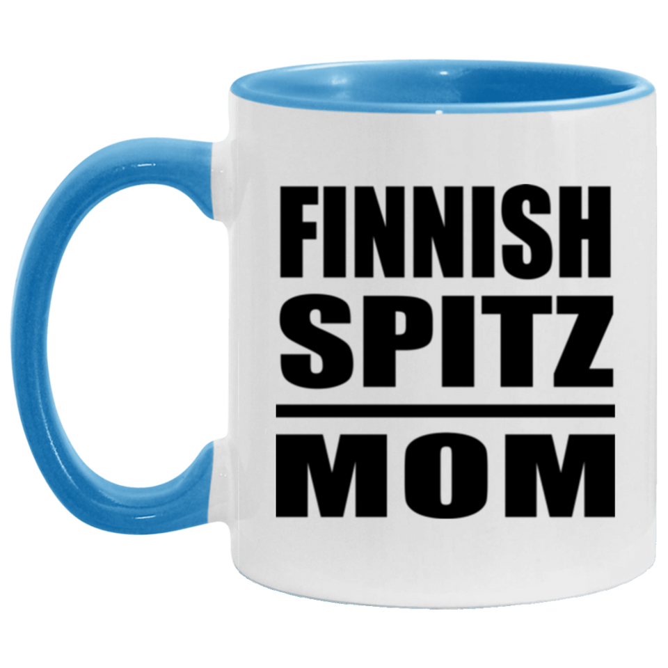 Finnish Spitz Mom - 11oz Accent Mug Blue