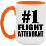Number One #1 Flight Attendant - 15oz Accent Mug Orange