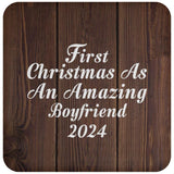 First Christmas As An Amazing Boyfriend 2024 - Drink Coaster D
