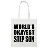 World's Okayest Step Son - Tote Bag White