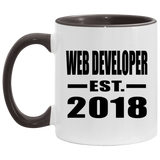 Web Developer Established EST. 2018 - 11oz Accent Mug Black