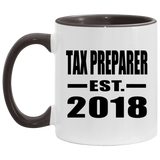 Tax Preparer Established EST. 2018 - 11oz Accent Mug Black
