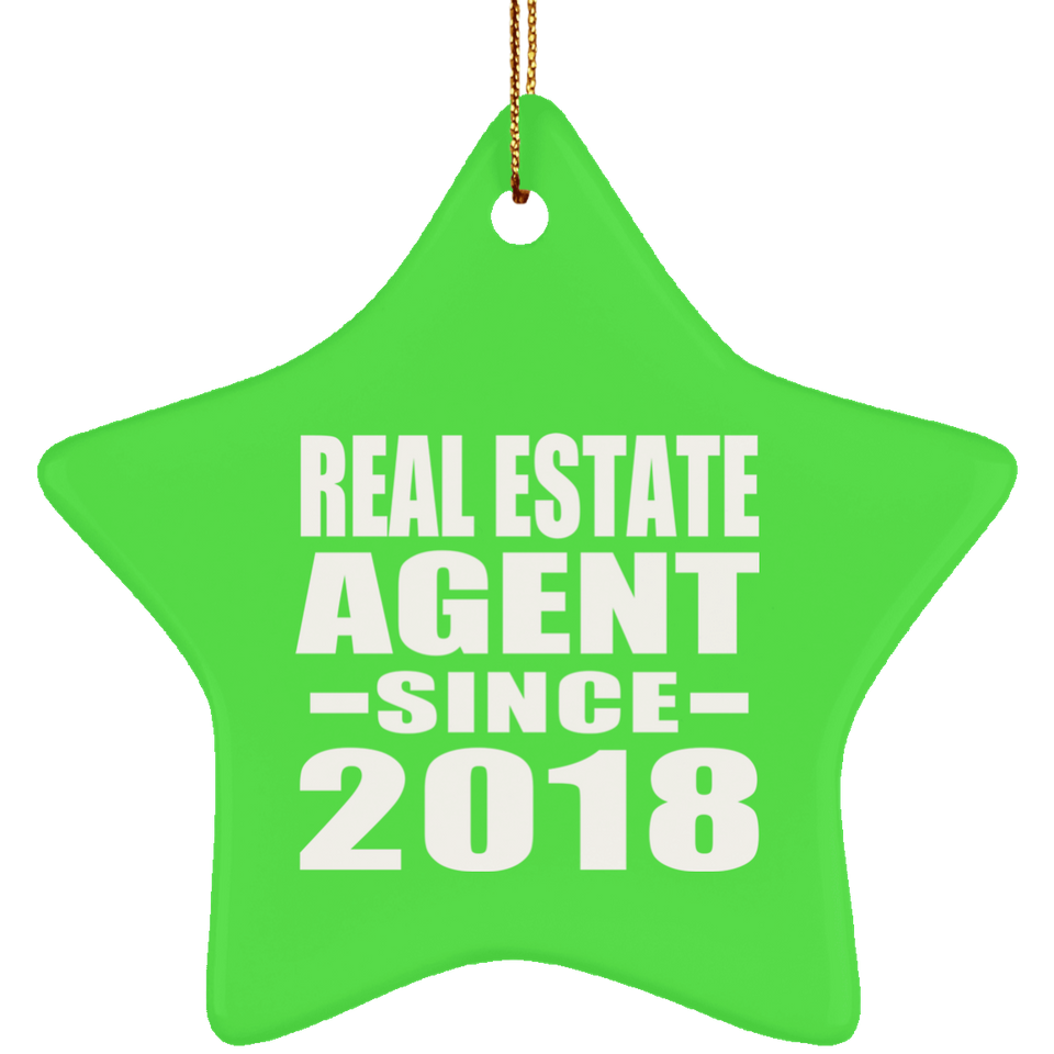 Real Estate Agent Since 2018 - Star Ornament