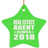 Real Estate Agent Since 2018 - Star Ornament