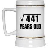 21st Birthday Square Root of 441 Years Old - Beer Stein