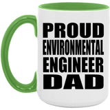 Proud Environmental Engineer Dad - 15oz Accent Mug Green