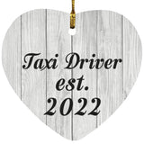 Taxi Driver Established Est. 2022 - Heart Ornament F