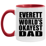 Everett World's Okayest Dad - 11oz Accent Mug Red