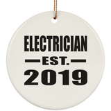 Electrician Established EST. 2019 - Circle Ornament