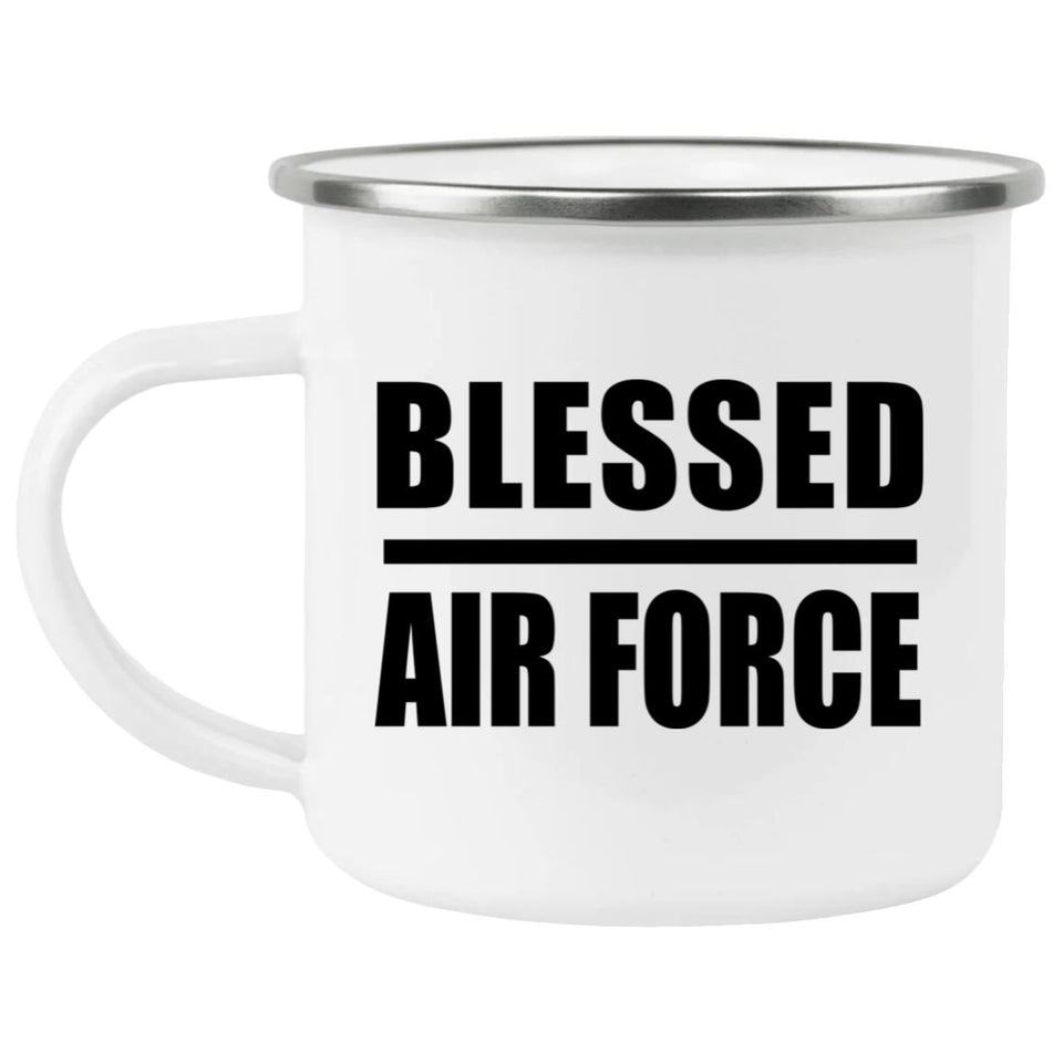 Blessed Air Force - 12oz Camping Mug