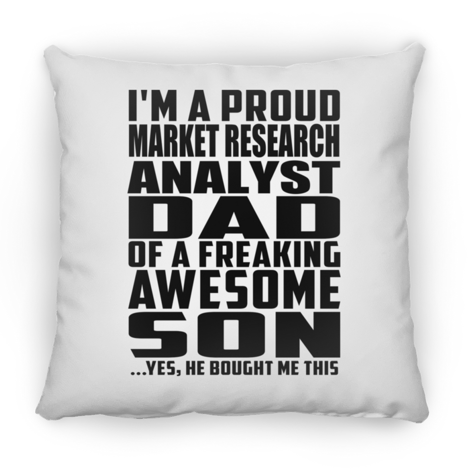 Proud Market Research Analyst Dad Of Awesome Son - Throw Pillow