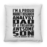 Proud Market Research Analyst Dad Of Awesome Son - Throw Pillow