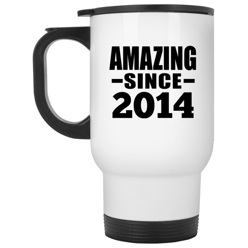 10th Birthday Amazing Since 2014 - White Travel Mug