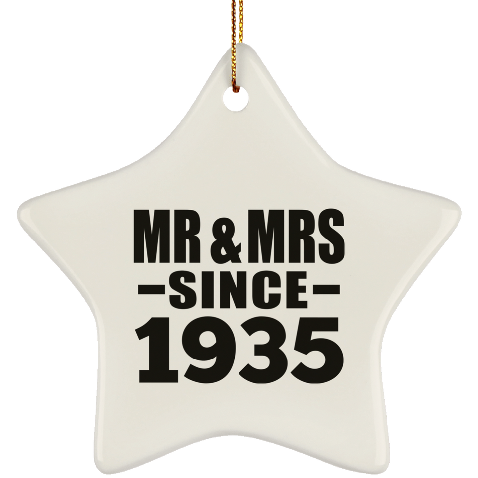 89th Anniversary Mr & Mrs Since 1935 - Star Ornament