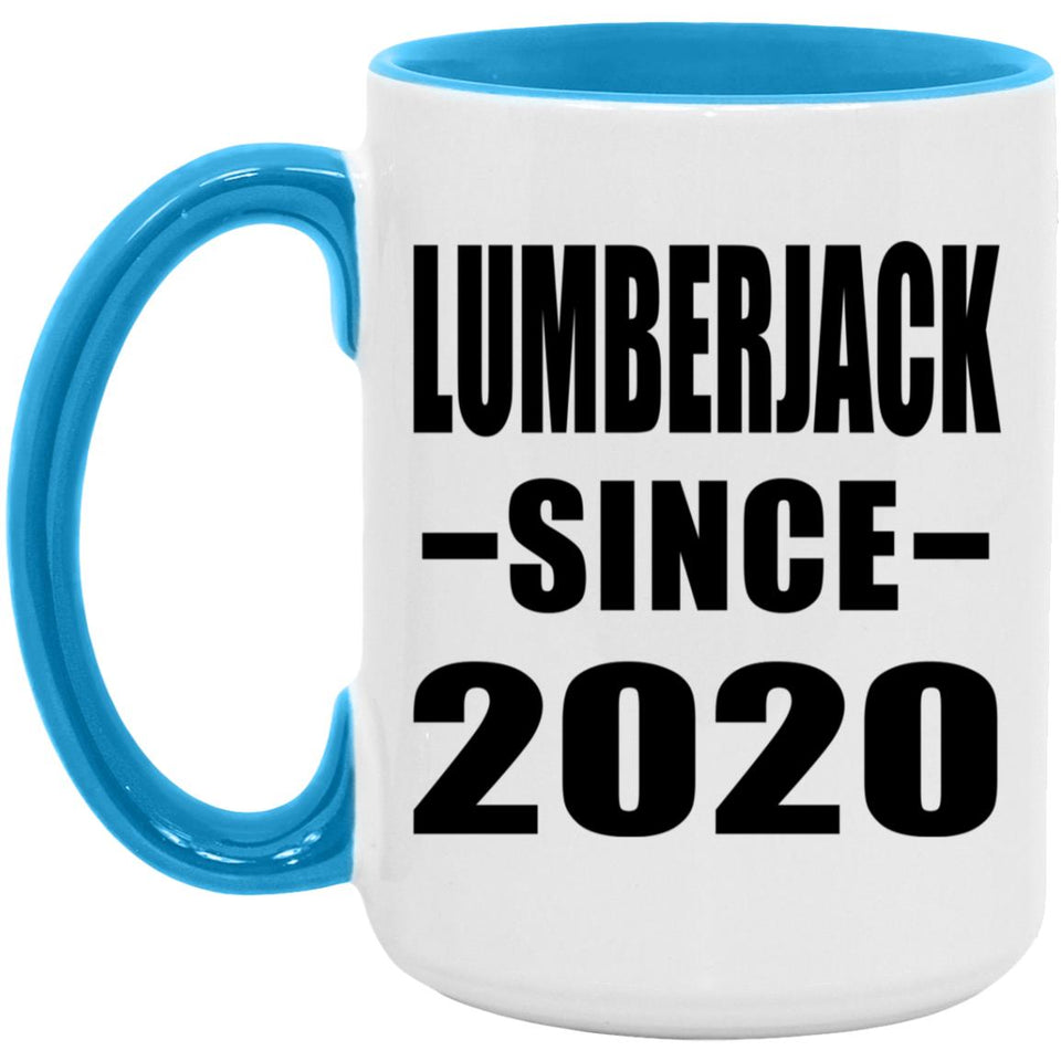 Lumberjack Since 2020 - 15oz Accent Mug Blue